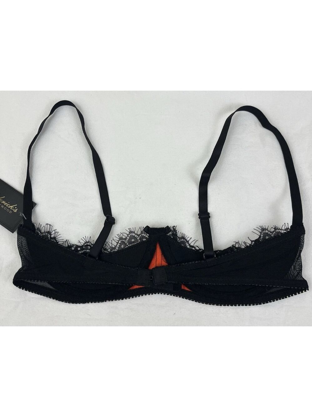 Frederick’s of Hollywood Orange & Black Lace Underwire Bra NWT Size 12 - Picture 9 of 9
